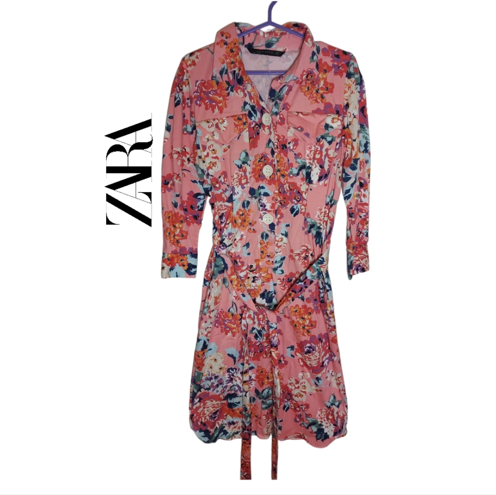 Zara Floral Dress With Tie